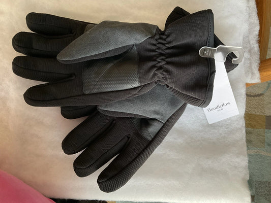 Men's Textured Ski Gloves - L/XL - Black Goodfellow & Co