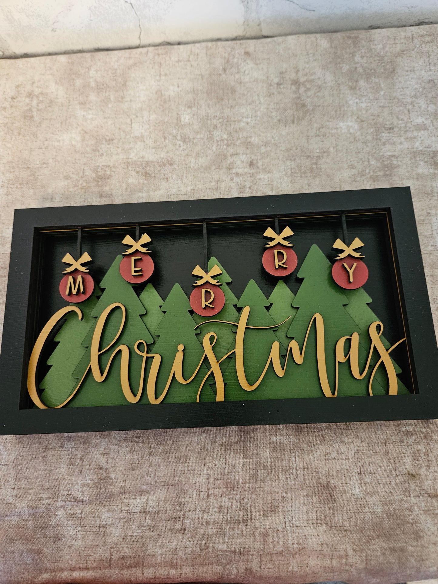 Festive Forest Christmas Tabletop Shadow Box