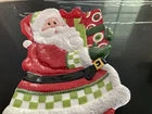 Fitz and Floyd Christmas Santa Claus Shaped Tray "Holiday Cheer" 2008