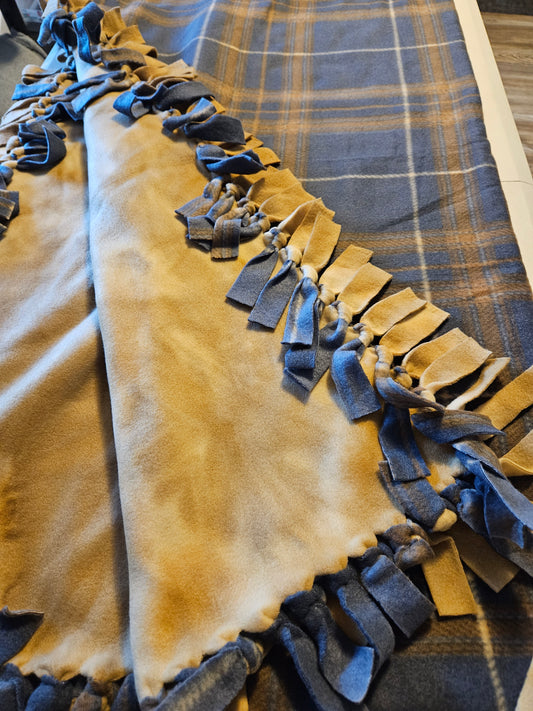 Handmade Hand tied Plaid blanket