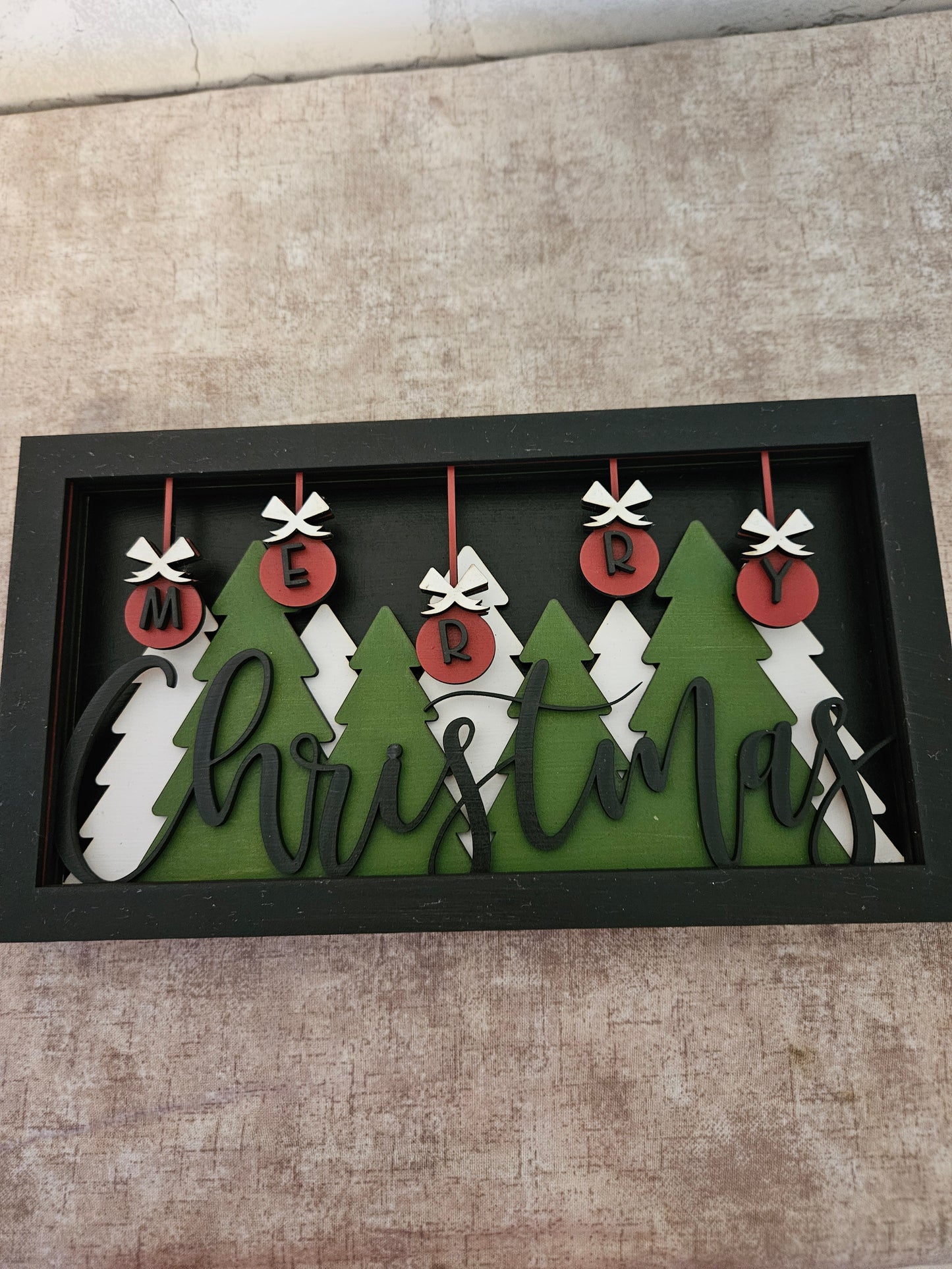 Festive Forest Christmas Tabletop Shadow Box