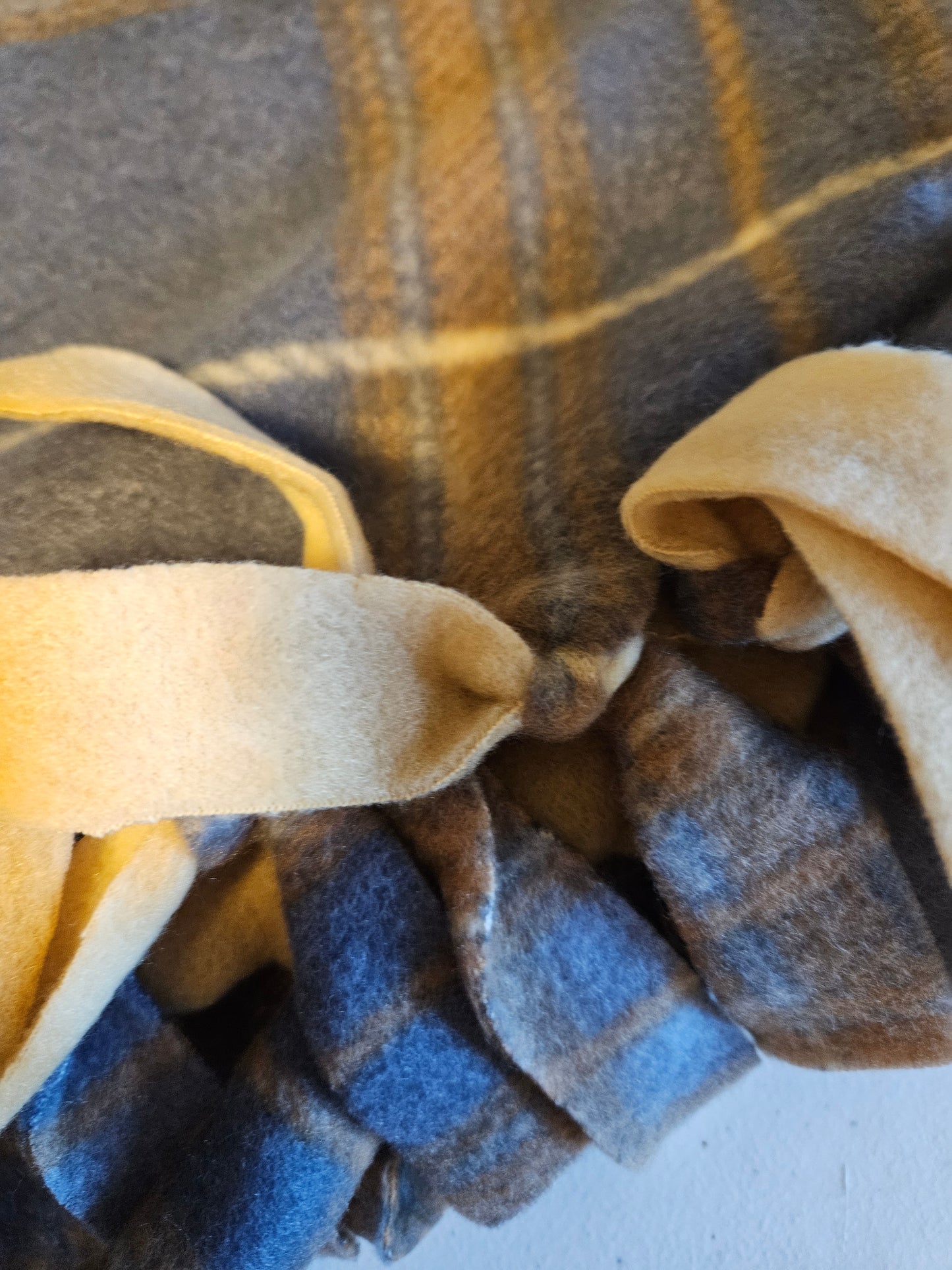 Handmade Hand tied Plaid blanket