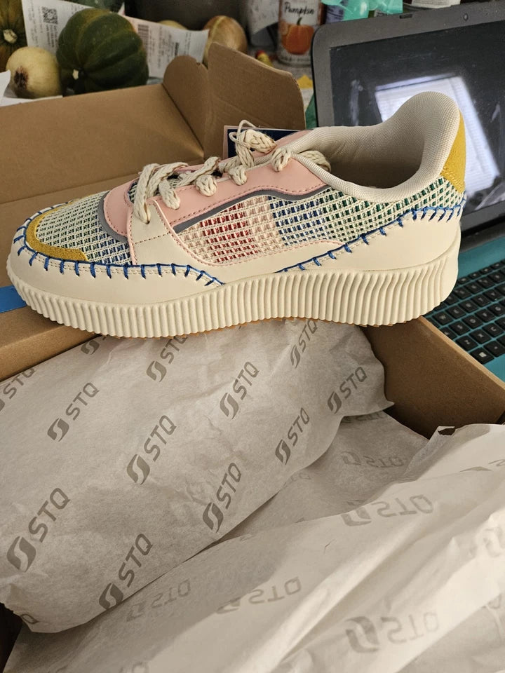 Women's Stylish Platform Fashion Sneakers Chunky City Casual Shoes